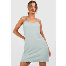 Nightgowns boohoo Womens Pointelle Cami Night Dress - Green