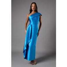 Coast One Shoulder Column Tie Dress - Blue