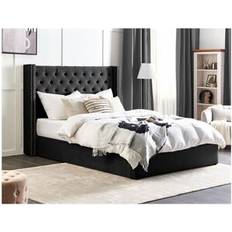 Beliani Ottoman Velvet Lubbon 180 x 200 cm Black Frame Bed