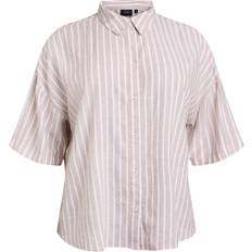 Zizzi Skjorter Zizzi Hørskjorte Vlina 1/2 Beige