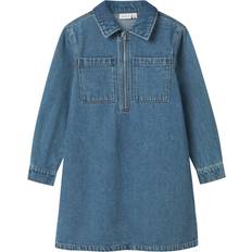 Lynlås Kjoler Børnetøj Name It Kjole NKFAstrid Blue Denim
