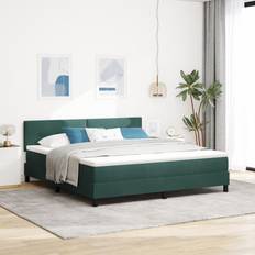 Senge & Madrasser vidaXL Box Bed Med Madras Mørkegrøn Fløjl Rammeseng