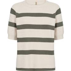 Soyaconcept Overdele Soyaconcept Sc-Kanita Stripe 19 Pullover Støvet Grøn Sweaters - Beige