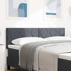 vidaXL Diamantblok Design Mørkegrå 140 cm Velour Sengegavl 140cm