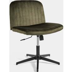 Fabric Office Chairs VonHaus Dawson Green Velvet Office Chair