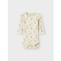 Pink Bodyer Name It Lavo Eve Noos Turtledove Bodystocking - Græsgrøn/Pink/Offwhite