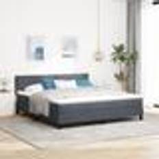 Senge & Madrasser vidaXL Box Spring Seng Med Madras Mørkegrå Rammeseng