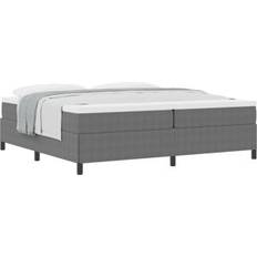 Bedframes vidaXL Bedframe Lichtgrijs 200x200 cm Ribfluweel