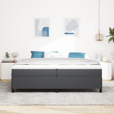 Bedframes vidaXL Bedframe Donkergrijs 200x200 cm Corduroy Stof