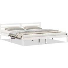 Bedframes vidaXL Bedframe Met Hoofdbord Massief Grenenhout 180x210 cm
