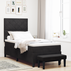 Senge & Madrasser vidaXL Box Spring Seng Madras Bænk 90x190 cm Fløjl Kontinentalseng