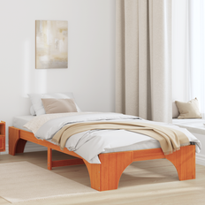 Bedframes vidaXL Bedframe Gewaxte Bruin Massief Hout 75 x 190 cm