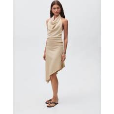 Gold Skirts Mango Asymmetrical Lurex Skirt Teenage Girl - Gold