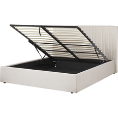 Bedden Beliani Vion Bed Met Opbergruimte Beige 160 x 200 cm