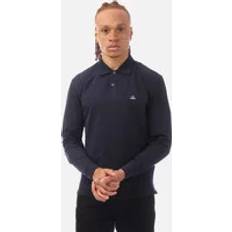 C.P. Company Men Polo Shirts C.P. Company Mens Stretch Piquet Long Sleeved Polo Shirt - Navy