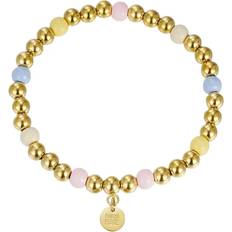 Guld Armband på rea Bud to rose Brea Enamel 6mm Bracelet Mix Gold - Vit