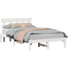 vidaXL With Headboard 120x200 cm Solid Wood Pine Frame Bed