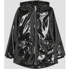 Girls Rainwear River Island Girls Black Monogram Raincoat