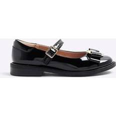Girl Ballerinas River Island Girls Black Bow Heart Ballet Pumps
