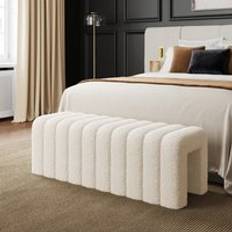 Dunelm Pia Ribbed Sherpa Ivory Storage Bench