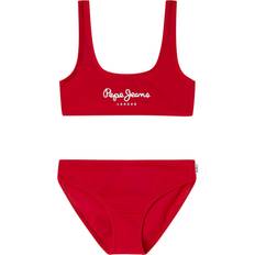 Röda Bikinis Barnkläder Pepe Jeans PGB10420 Bikini Light Stretchy Red Fabric