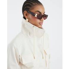 Jumpers River Island Womens Cream Long Sleeve Utility Pocket Sweatshirt