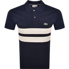 Lacoste Naturfarvet Polotrøjer Lacoste Klassisk Fit Mesh Band Polo Skjorte - Blå