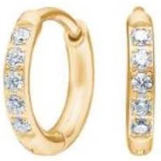 Nordahl Jewellery Guldpläterad Örhängen Nordahl Jewellery Pure Titanium Creoler Forgyldt Med Cubic Zirkonia - 8 Mm