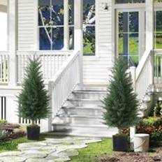 Homcom Set of 2 Decorative Plants Green Artificial Plant