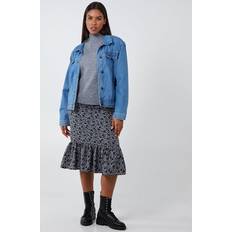 Florals - Women Skirts Blue Vanilla Floral Tiered Midi Skirt - Grey