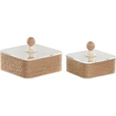 Bruna Smyckesförvaring Home ESPRIT Ljusbrunt Metall Smyckeskrin Set - Ljusbrunt