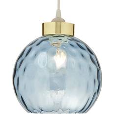 Blue Lamp Parts BHS Deana Dimpled Glass Ball Easyfit Cobalt Blue Shade