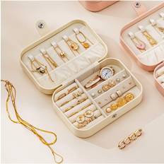 White Jewellery Storage boohooMAN Portable PU Leather Jewellery Box - White
