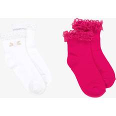 Florals Underwear Mayoral Girls Pink White Cotton Socks - Pink/White