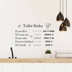 Vinyl Self-adhesive Decorations Walplus Decal Wall Art Toilet Rules Self-adhesive Decoration