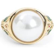 Gula - Herr Smycken Casablanca Pearl Signet Metallic Ring -