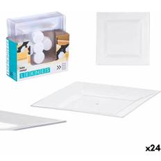 Plate Sets Leknes Transparent Plastic Set 20.3 x 1.5 x 20.3 cm Plate Sets