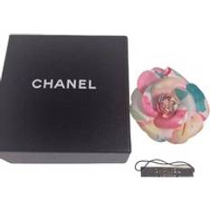 Chanel Smycken Chanel Preloved Camelia Brooch Floral Print Wo - Multicolour