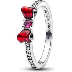 Red - Women Rings Pandora Snow White Bow Sterling Silver Rings - Silver