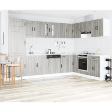 Kitchen Units vidaXL Køkkenskab Kalmar Med Dobbelte Vaske - Grå