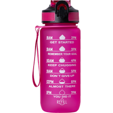 Beauty Rebels Motivational Water Bottle 600 ml Hot Pink Vattenflaska 0.6L