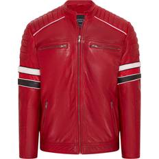 Padded Jackets Infinity Leather Biker Racing Jacket - Red