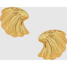 Curved Shell Earrings - Gold One