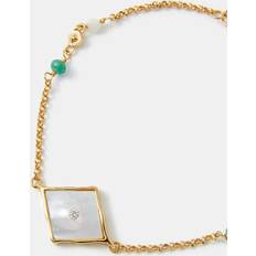 Accessorize 14ct Gold-Plated Mother Of Pearl Chain Bracelet - Metallic