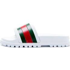 Gucci Men Slippers & Sandals Gucci Web Slide - White