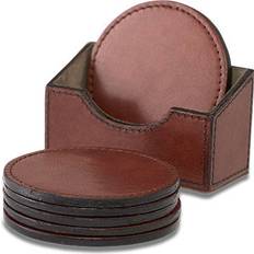 Newport Kensington Läder 6-Pack Brun Glasunderlägg