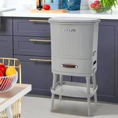 Cleaning Equipment & Cleaning Agents Living and Home 30L Recycling Dust Bin with Divider Drawer Shelf Grey