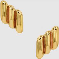 Diagonal Ribbed Earrings - Gold One