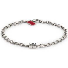 Chain Cuff With Stacked Logo Plaque