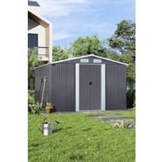 Black Sheds Garden Sanctuary Black Steel Outdoor Tool Storage Shed One Size (Building Area )